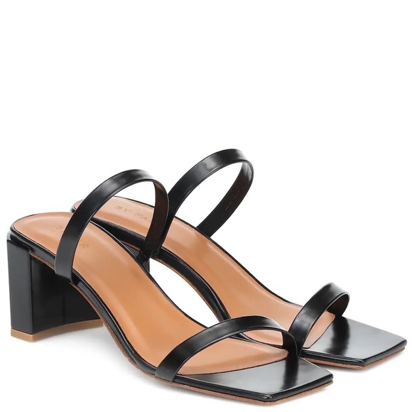 BY FAR Shoes - By Far Ladies Tanya Strappy Sandals Size 40 Black Semi Patent Leather - NWOT